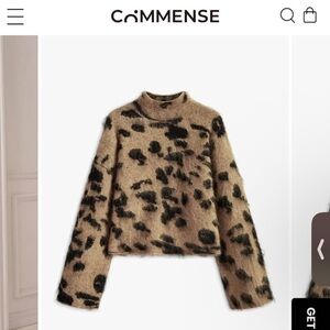 Commense Women's Animal Print Teddy Jacket - Brown and Black